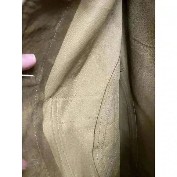 Vintage Telluride Clothing Co Leather Suede blouse Short Sleeve M Tan Button-up - Picture 10 of 13